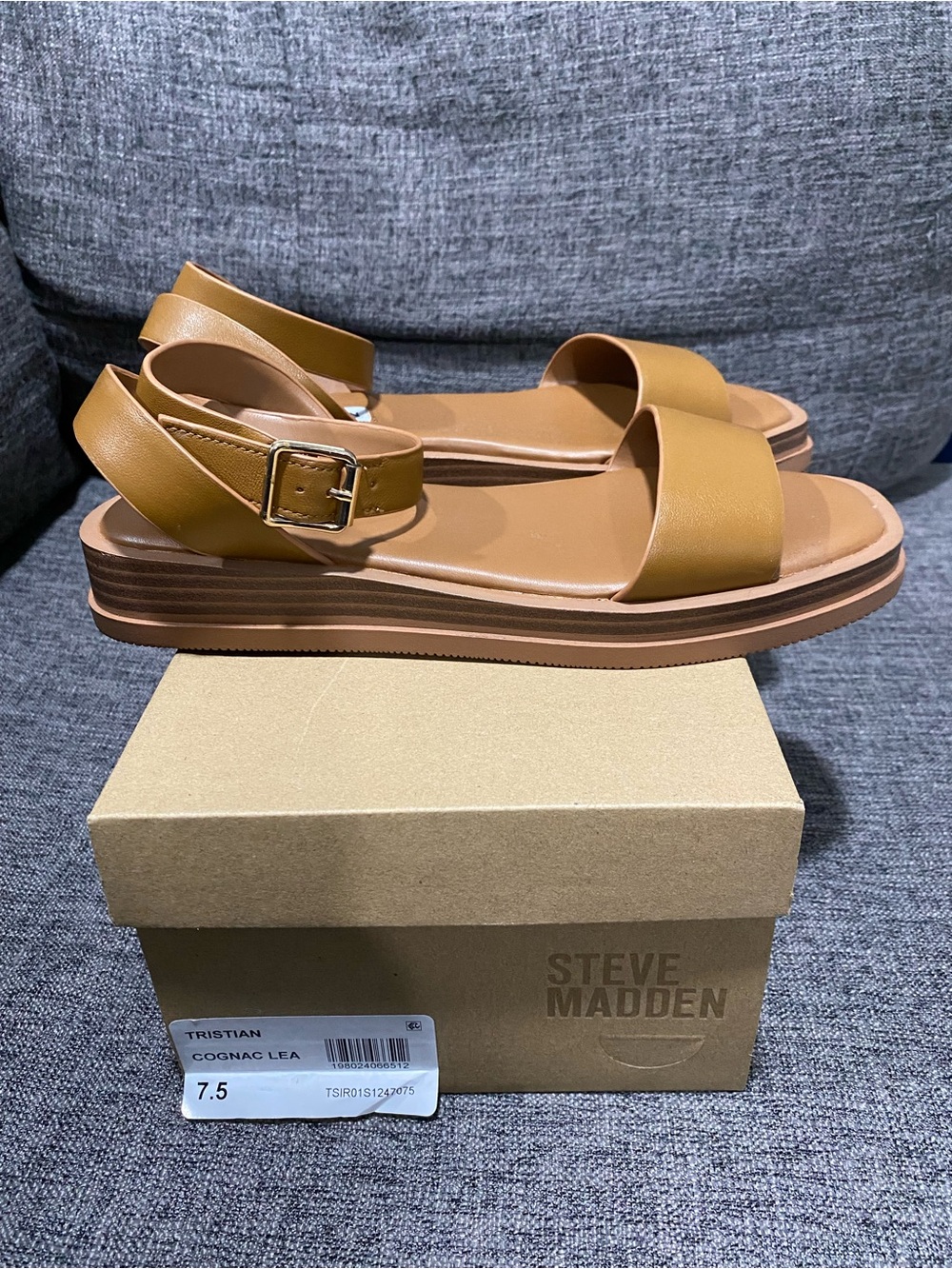 Steve Madden Tan Leather Platform Sandals